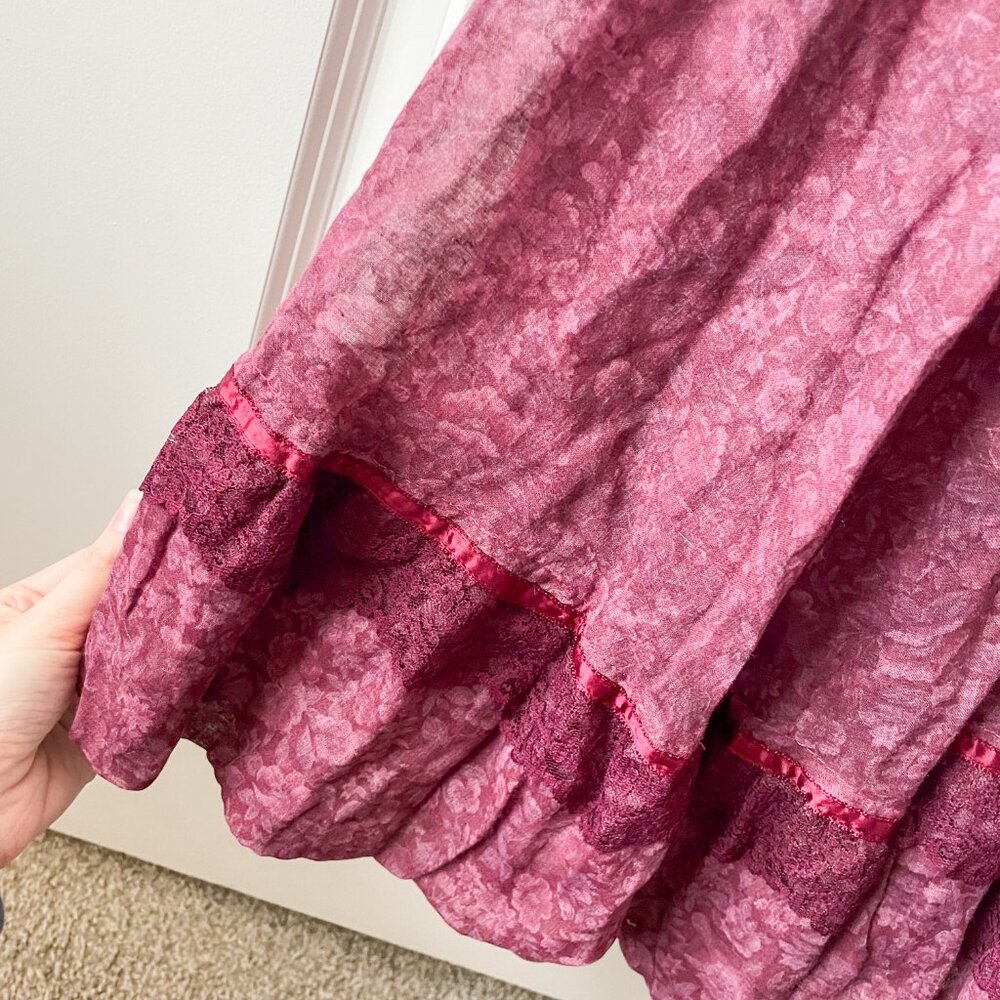 Vintage Gunne Sax by Jessica McClintock Maroon/Purple Dress - Picture 8 of 14